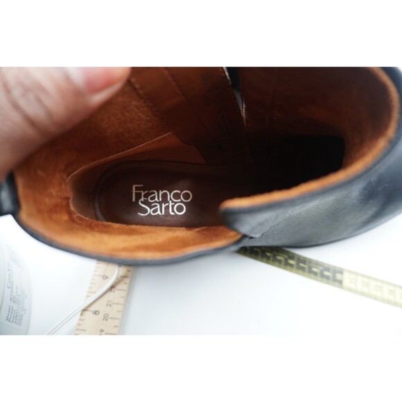 Franco Sarto Hyla Leather Ankle Boot Women's Size 11M Black Bootie Side Zip - Picture 6 of 10